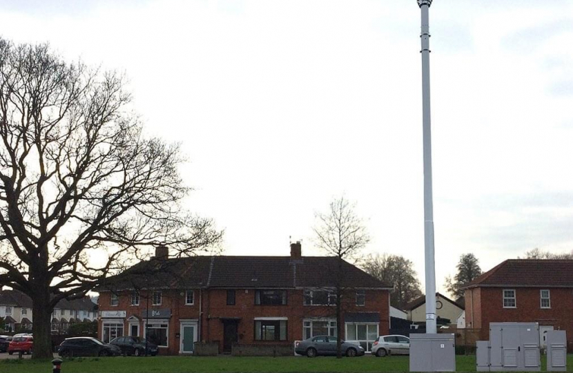 5G Mast mock-up - Sea Mills Square 