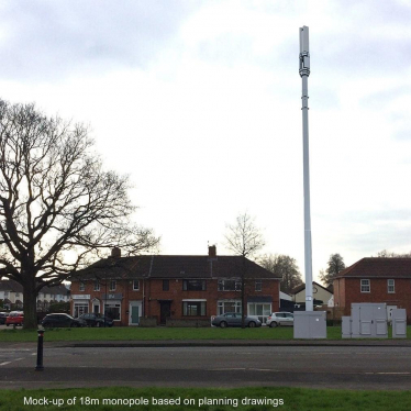 5G Mast mock-up - Sea Mills Square 